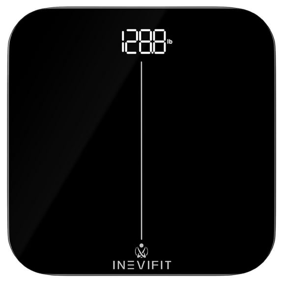 INEVIFIT Bathroom Scale, Highly Accurate Digital Bathroom Body Scale, Precisely Measures Weight up to 400 lbs - Black
