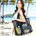 thumbnail image 3 of Mesh Beach Bag, Extra Large Beach Tote with Zipper Pocket Pool Bag for Cruise/Swim/Vacation Essentials, 3 of 8