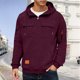 thumbnail image 1 of pstuiky Camisas suaves de manga larga para hombre, Sudadera con capucha, cremallera de un cuarto y múltiples bolsillos de manga larga de color liso para hombre Tops casuales para hombres xxxl, 1 of 4