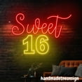 thumbnail image 2 of Handmadetneonsign Sweet 16 Neon Sign, Birthday Led Light, Party Wall Art Decor, Best Gife For Her 69141, 2 of 5