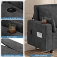 thumbnail image 4 of 3 in 1 Pull Out Couch, Convertible Sleeper Sofa Bed, Loveseat Sofa Couch with Cup Holders, USB & Side Pocket,  for Living Room, Bedroom, Includes Toss Pillows, Gray, 4 of 6