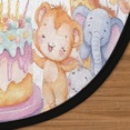 thumbnail image 3 of CURLYOOT Birthdays Cake and Animal Celebration Theme 5.2ft Round Rug for Living Room, Large Washable Area Rug, Non Slip Floor Mat Indoor Rugs for Bedroom, Dining Room, Offices, Entryway, 3 of 7