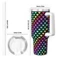 thumbnail image 4 of Pofeuu Rainbow Hearts Print 40oz Ice Bully With Handle And Straw Stainless Steel Vacuum Insulated Cup And 2 In 1 Straw Lid, 4 of 8