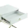 thumbnail image 6 of Jakob White Side Table - Square Lacquer-Finish Chrome, X-Metal Leg,, 6 of 8