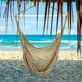 thumbnail image 6 of 2 Pcs Hanging Hammock Chair - Brown, Boho Swing with 40 Inch Detachable Metal Bars - Cotton Rope Weaving for Indoor/Outdoor Spaces, 6 of 6