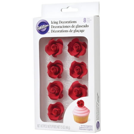 Wilton Rose Icing Decorations, 8ct (Best Icing For Roses)