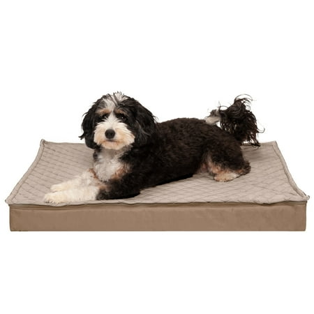 UPC: 0842229126945 | FurHaven Pet Products Quilt-Top Convertible Indoor-Outdoor Deluxe Orthopedic Pet Bed for Dogs & Cats – Sand Large