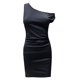 thumbnail image 5 of Vestido ajustado de color liso con hombros descubiertos: cómoda prenda informal de negocios/ropa de playa para el verano con cinturón, lavable a máquina, tallas reales S-XL, 5 of 6