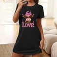 thumbnail image 2 of Oksale Valentine's Day Nightgowns for Women Plus Size Cotton Soft Crewneck Fashion Pajama Dress Loose Breathable Short Sleeve Sleepshirts 2026 Black 2XL, 2 of 5