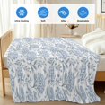 thumbnail image 4 of Blue Flower Cooling Blanket,Lightweight Breathable Summer Throw Blanket with Double Sided Cold Effect,Botanical Floral Vintage Wildflower Leaf Picnic Blankets Bed Sheet for Hot Sleepers 40"x60", 4 of 8