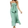 thumbnail image 4 of Boho Maxi Dress for Women Summer Floral Off Shoulder Strapless Ruffle Beach Vacation Clothes Outfits for Women Flowy Long Dresses Vestidos Casuales Para Mujer, 4 of 9