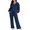 Navy, variant on Pejock Women Two Piece Outfits Long Sleeve Crewneck Pullover Tops and Long Pants Tracksuit Fall Oversized Sweatshirt Wide Leg Sweatpant Lounge Sets Thicken Sweater Trousers Two-piece Suits Sweatsuits