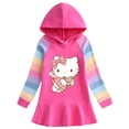 thumbnail image 3 of Hello Kitty-vestido de algodón con dibujos de arcoíris para niñas, suéter con capucha de manga larga, falda de princesa, ropa para niños, primavera y otoño, 3 of 5