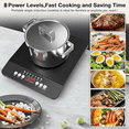 thumbnail image 6 of Single Burner Induction Cooktop,1800W Portable Induction Cooktop,110V Hot Plate with LCD Sensor Touch, 7 Temp Levels up to 518°F, ty Lock, 4-Hour Timer, 9 Heat-Resistant Cooking, 6 of 6
