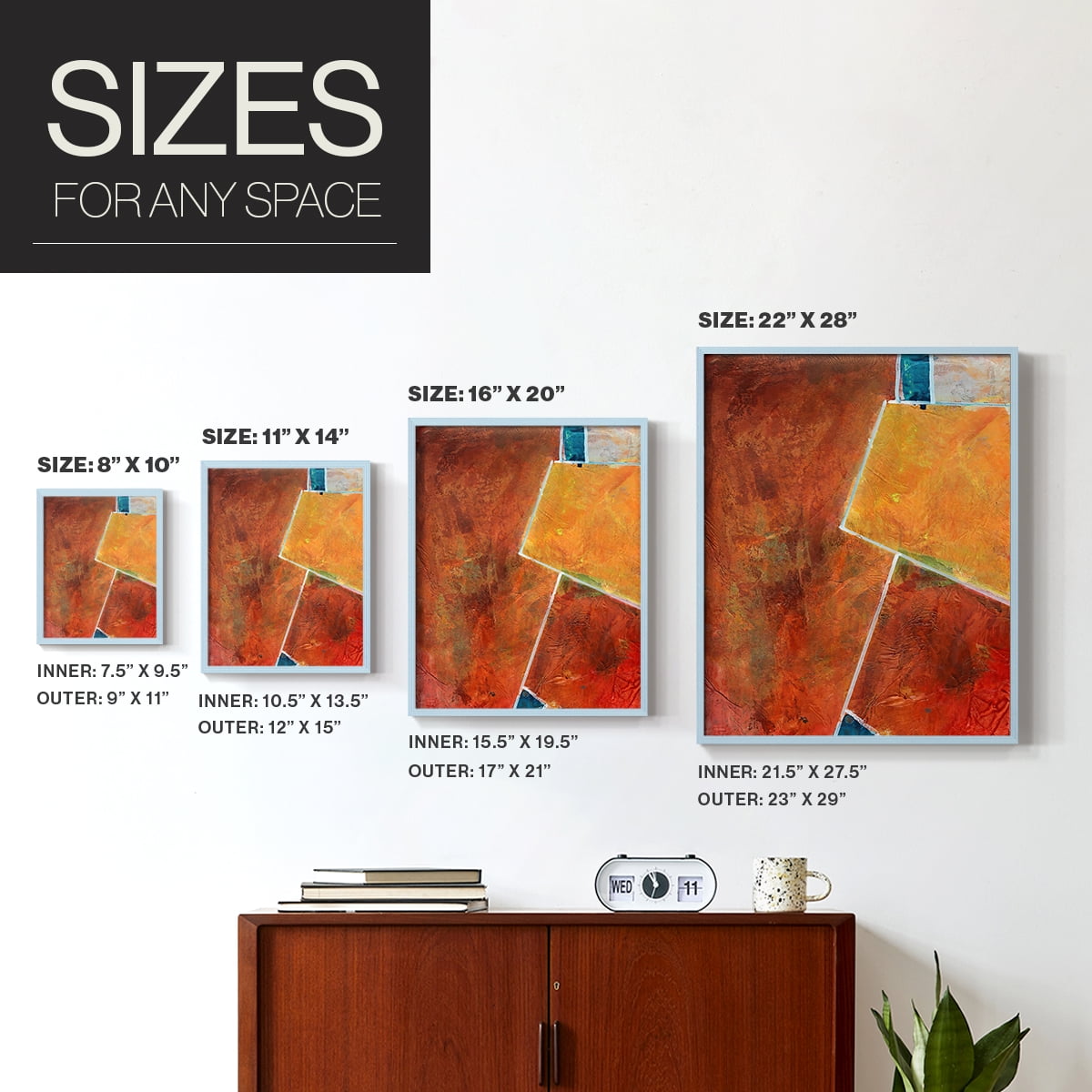 Primary Connection I Framed Print in Blue Solid Wood Framed Print No Nail Hanging
