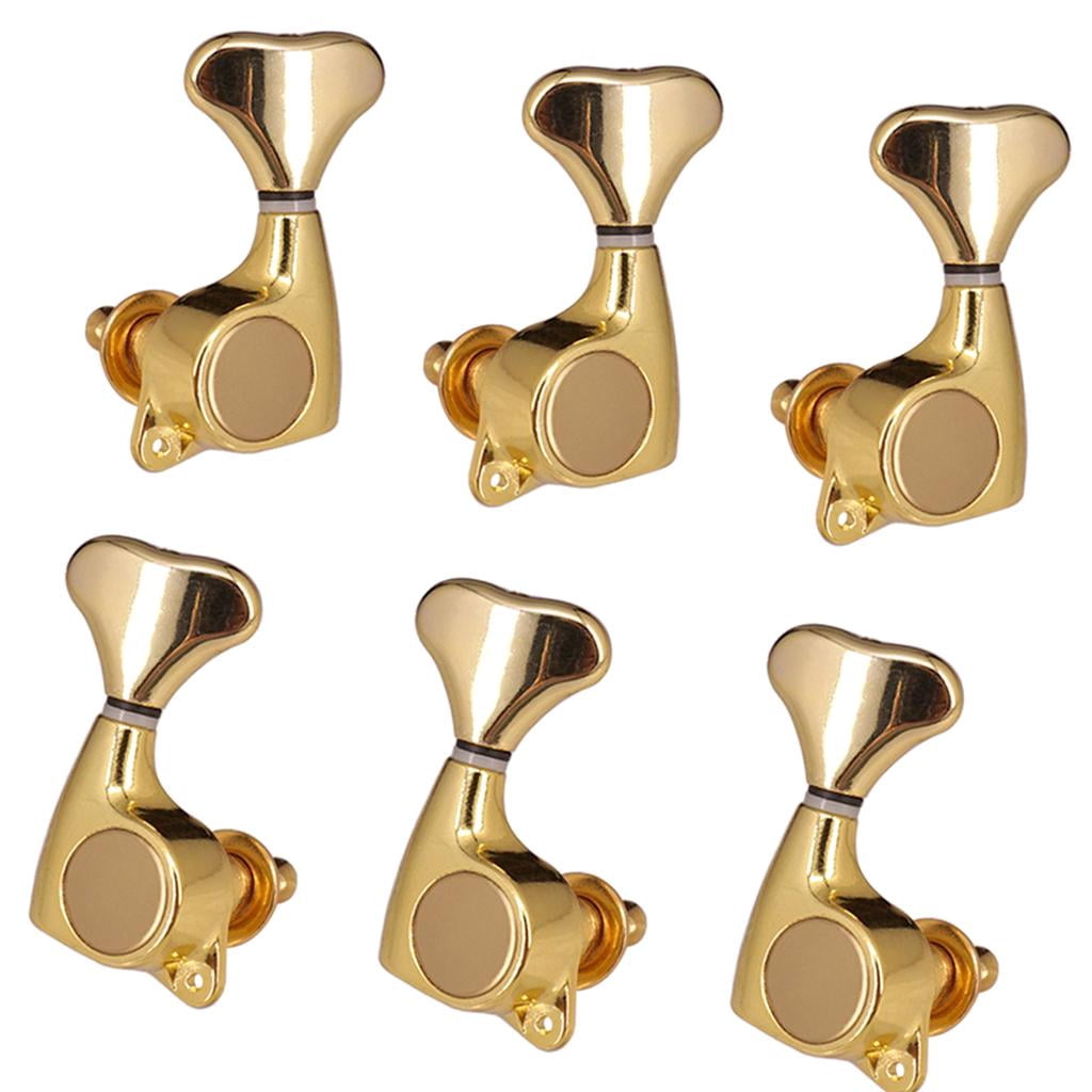 LeeQinersw 1 Pack Full Closed Acoustic Guitar Machine Heads 3R3L Fishtail Shape Handle Knob