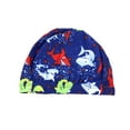 thumbnail image 3 of Kids Boy Cartoon Dinosaur Shark Rashguard Top & Swim Shorts with Hat 3 pcs Set (Blue Shark/Green, S/2-3 Years), 3 of 4