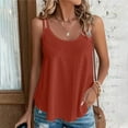 thumbnail image 2 of XIAfhje Tank Tops For Women 2024 Camisole Tops Womens Tops Tank Top Round Neck Solid Color Casual Loose Sleeveless T-Shirts Summer Flowy Spaghetti Strap Tank Top, 2 of 6