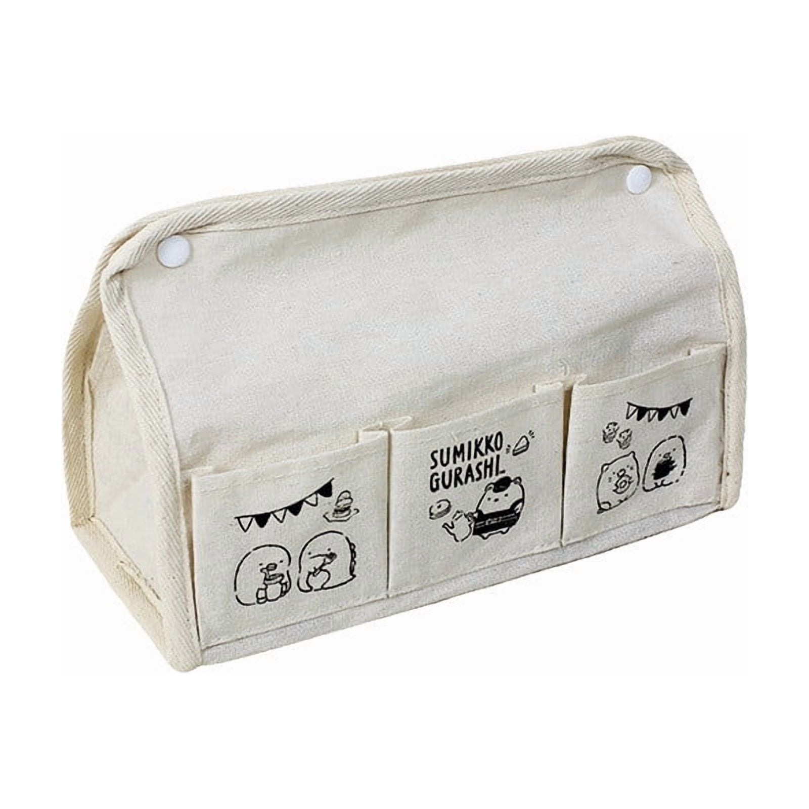 COM1950s Space-Saving Storage Box, Foldable Desktop Organizer with Buckle Closure, Cotton Blend Fabric Basket, Dust-Proof Makeup Stationery Card Organizer for Dorm Room, Home Office, and Vanity