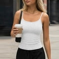 thumbnail image 2 of Womens Tank Tops Camisole Sleeveless Tops Adjustable Spaghetti Straps Basic Trendy Going Out Slim Fitted Summer Clothes Light Gray S, 2 of 5