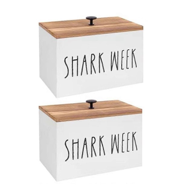 2PCS Tampon Holder for Bathroom Wood Bathroom Storage Bin with Lid Wood Movable Partition Organizer Feminine Organizer