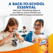 Lysol Disinfecting Wipes, All Purpose Cleaner, Multi Surface Antibacterial Cleaning Wipes, Cleaning Supplies, Lemon + Mango & Hibiscus + Crisp Linen Scent, 80 Count Each (Pack of 4)