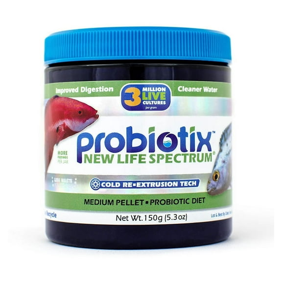 New Life Spectrum Probiotix Medium Fish Food Pellets for Enhanced Digestion, 150 g