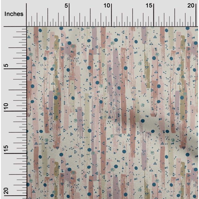 oneOone Cotton Flex Muesli Fabric Geometric Texture Sewing Material Print Fabric By The Yard 40 Inch Wide