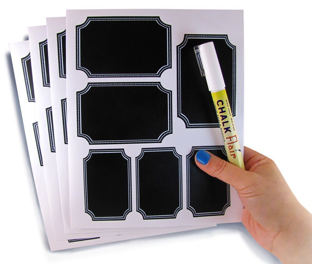 24 Small and Large Mason Jar Chalkboard Labels With White Chalkboard Marker For Organizing Your Home and Kitchen - Perfect For Your Glass And Plastic ...