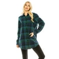 thumbnail image 3 of Haute Edition Women's Long Button Down Flannel Tunic Shirt with Plus, 3 of 3