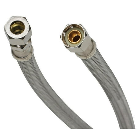 - Fluidmaster® B8F12 Braided Stainless Steel Faucet Connector, 3/8