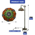 thumbnail image 6 of ModFusion 65" Antique Bronze Floor Lamp with Colored Glass Lampshades & Foot Switch, Stained Glass Lamp with E26 Bulbs Compatible, 120V, 6 of 8