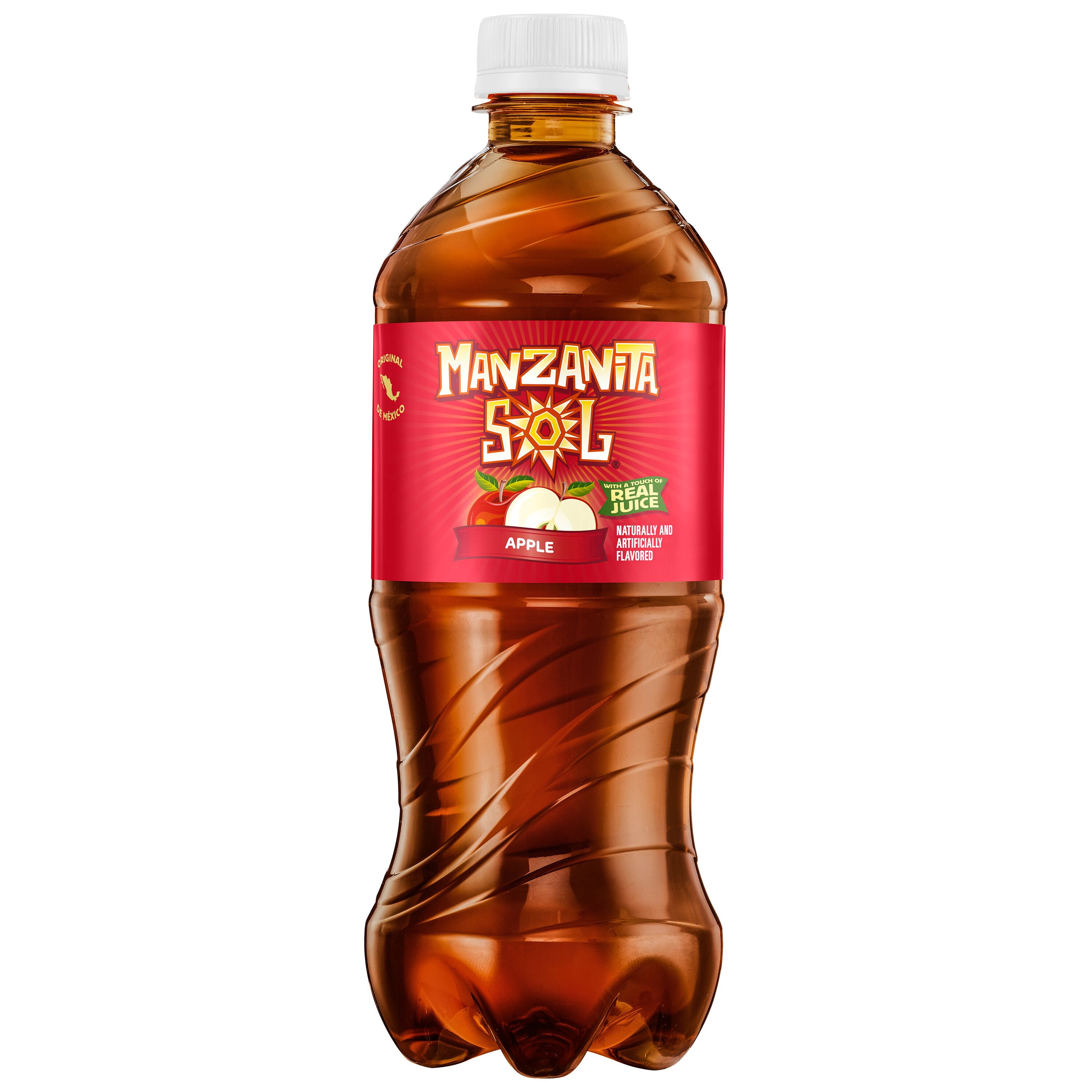 (5 pack) Manzanita Sol Apple Flavored Soda Pop, 20 oz Bottle