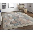 thumbnail image 3 of HomeRoots 513593 10 x 14 ft. Pink Blue & Taupe Abstract Hand Woven Rectangle Area Rug, 3 of 4