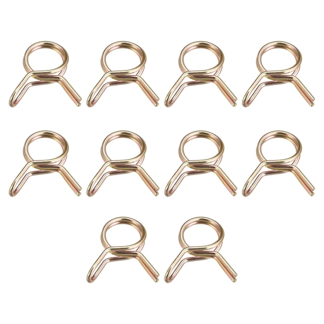 Unique Bargains Double Wire Spring Hose Clamp, 65Mn Steel 6mm Fuel Line Silicone Tube Spring Clips, Color Zinc Plated, 50 Pack