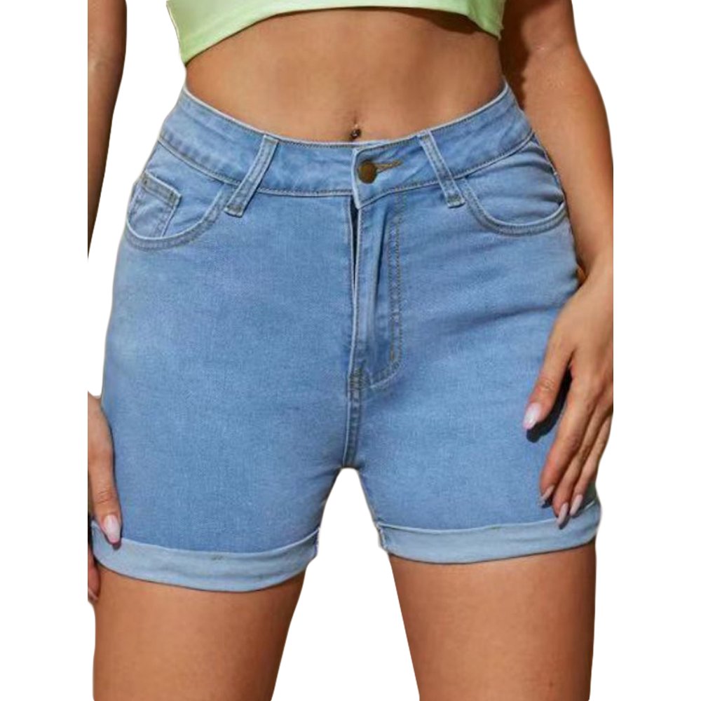 Eyicmarn Eyicmarn Women's Ripped Denim Jean Shorts High Waist Frayed
