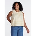 thumbnail image 2 of Time and Tru Women's Lace and Ruffle Cotton Tank Top, Sizes XS-XXXL, 2 of 6