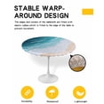 thumbnail image 2 of nqOlkjepod Blue Ocean Round Tablecloth, Fitted Table Cover with Elastic for 36"-44" Round Tables, Summer Ombre Beach Waves Coastal Table Cloth Outdoor Indoor Dinning Party Waterproof Tablecloths, 2 of 6