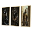 thumbnail image 3 of Designart "Vintage Anubis Ancient Egyptian Jackal God III" Egyptian Woman Framed Wall Art Set Of 3 - Gold Woman Egyptian Frame Gallery Wall Set For Home Decor, 3 of 6