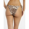 thumbnail image 4 of No Boundaries Zebra Print Side Tie Bikini Bottoms, Women’s XXS-XXL, 4 of 5