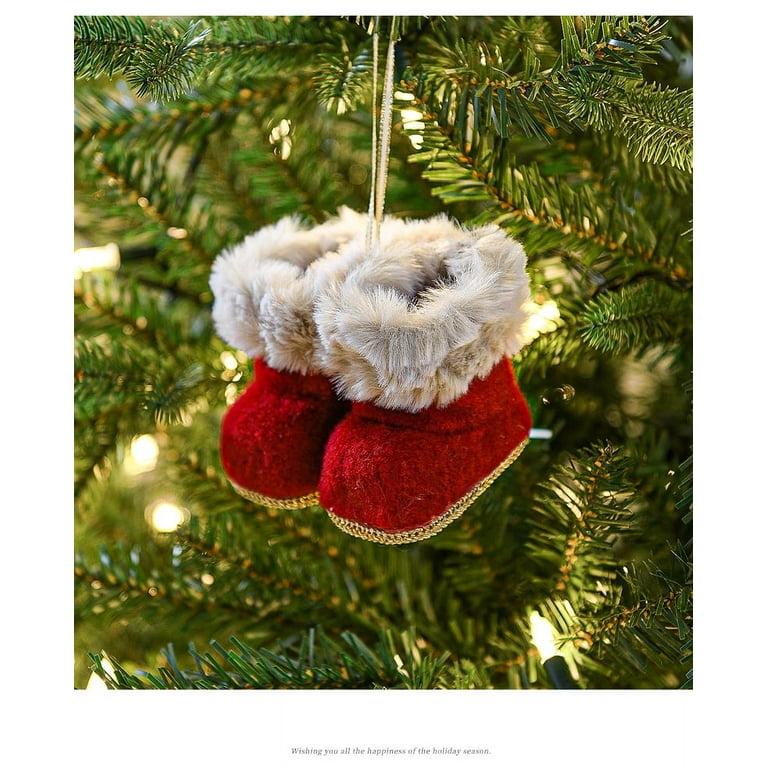 置物 boots tree Vorkoi Christmas Boots Plush Ornaments, Hanging Xmas Tree