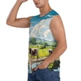 thumbnail image 3 of Lsque Countryside Farm Cow Print Men's Cotton Blend Sleeveless Muscle Shirts (S-3XL)- Moisture Wicking, Odor Protection, UPF 30+,Medium, 3 of 8