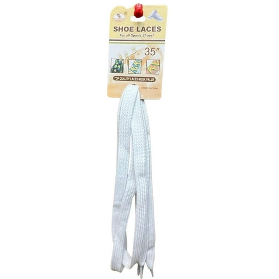 35-Inches Shoe Laces for All Sports Shoes-White: 1 Pair
