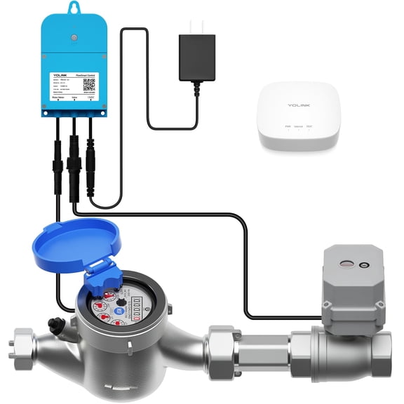YoLink FlowSmart Control, Water Usage Monitor & Leak Detector: Advanced Smart Home Water Meter & Motorized Shutoff Valve , 1 Inch, Hub Included