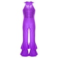 thumbnail image 3 of DPOIS Kids Girls Shiny Sequin Full Body Ballet Dance Gymnastics Leotard Purple 8, 3 of 7