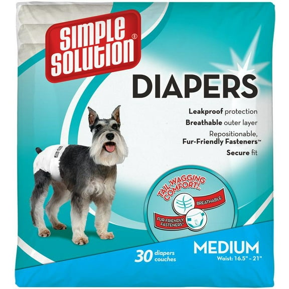 Simple solution disposable dog diapers for female dogs | super absorbent leak-proof fit