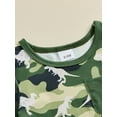 thumbnail image 6 of Aojekbee Toddler Boys Summer Outfits Dinosaur Print Camouflage Short Sleeve T-Shirts Tops Elastic Waist Shorts 2Pcs Clothes Set, 6 of 10