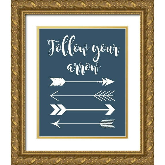 Robinson, Tamara 15x18 Gold Ornate Wood Framed with Double Matting Museum Art Print Titled - Follow Your Arrow