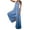Blue, variant on Denim Wide Leg Jumpsuit for Women Fashion Solid Oversize Denim Pokets Splicing Casual Zipper Fringe Jeans Overalls Rompers Pants Bottoms