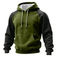 thumbnail image 2 of Color Block Hoodie Men Novelty Casual Long Sleeve Work Athletic Hoodies Sweatshirts Winter Drawstring Hooded Pullover with Kangaroo Pocket Multicolor M, 2 of 5